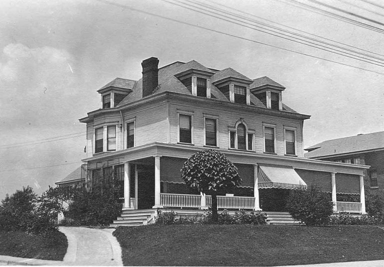 The Haller home stood on Washington Road at the corner of Academy Avenue. It later became Freyvogel’s Funeral Home. After the house was razed in the early 1970s, the land was used as parking lot until the Satterfield family purchased the property and built Rollier’s Hardware store.  This picture was taken about 1910.